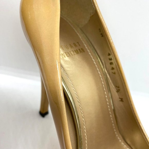 Stuart Weitzman beige platform peep toe pumps heels size 7.5 Nulille Adobe Anili - Picture 11 of 11